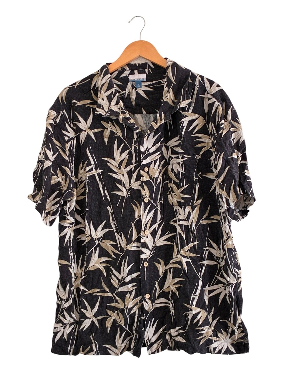 Breakwater | Vintage silk Hawaiian Aloha resort camp shirt short sleeve size XL